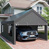 JAMFLY Carport, Heavy Duty Carport With Roll-Up Windows, Portable Garage With Removable Sidewalls & Doors, Car Canopy With Sandbags And All-Season Tarp For Car Boat Truck Motorcycle